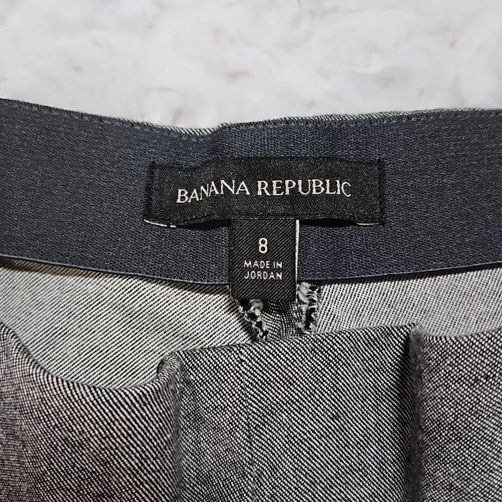 Banana Republic Stretch Ankle Devon Sloan Professional Black and White Pant Wome